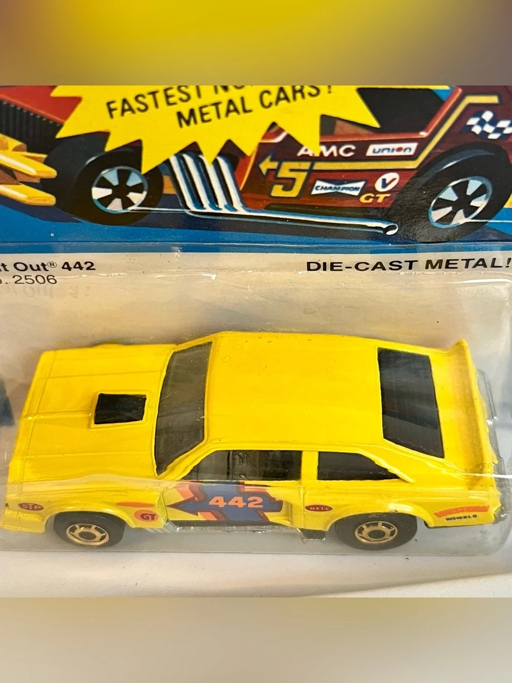 Hot Wheels Mattel The Hot Ones Flat Out 442 Kids Toy Car - Yellow 1980 Hong Kong